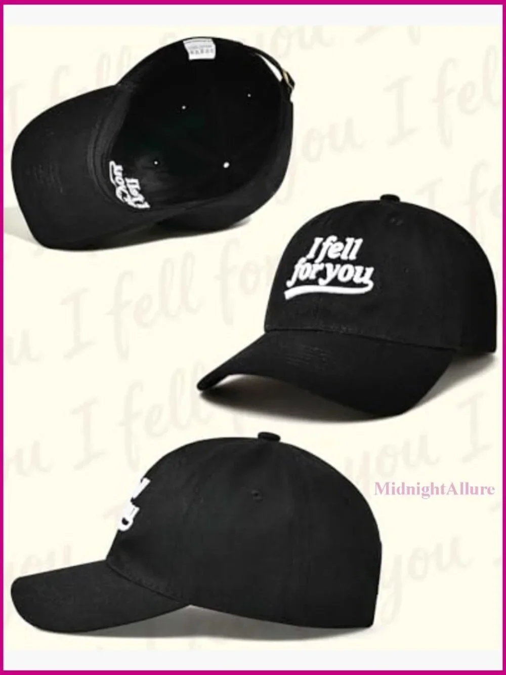 I Fell for You Embroidered Dad Hat with Adjustable Strap